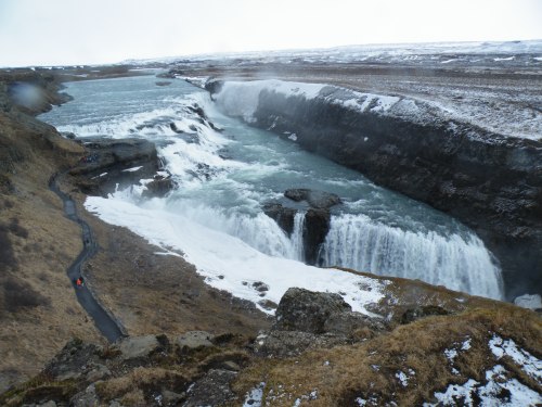 Gullfoss, Iceland's preeminent waterfall. 